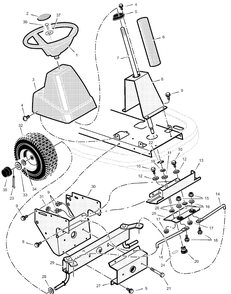 Steering Diagram and Parts List for 309029X51B  Briggs and Stratton Lawn Tractor